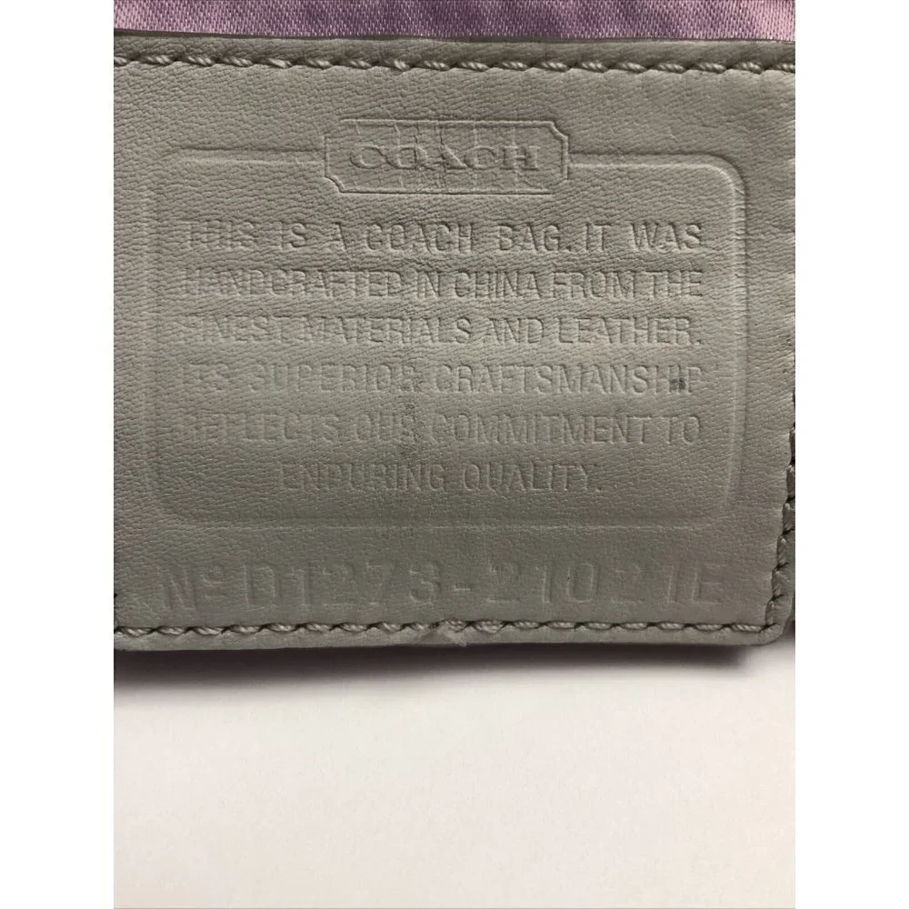 Coach Womens Ashley Signature Op Art Hippie Purse Silver Cream Shoulder Handbag - Picture 14 of 14
